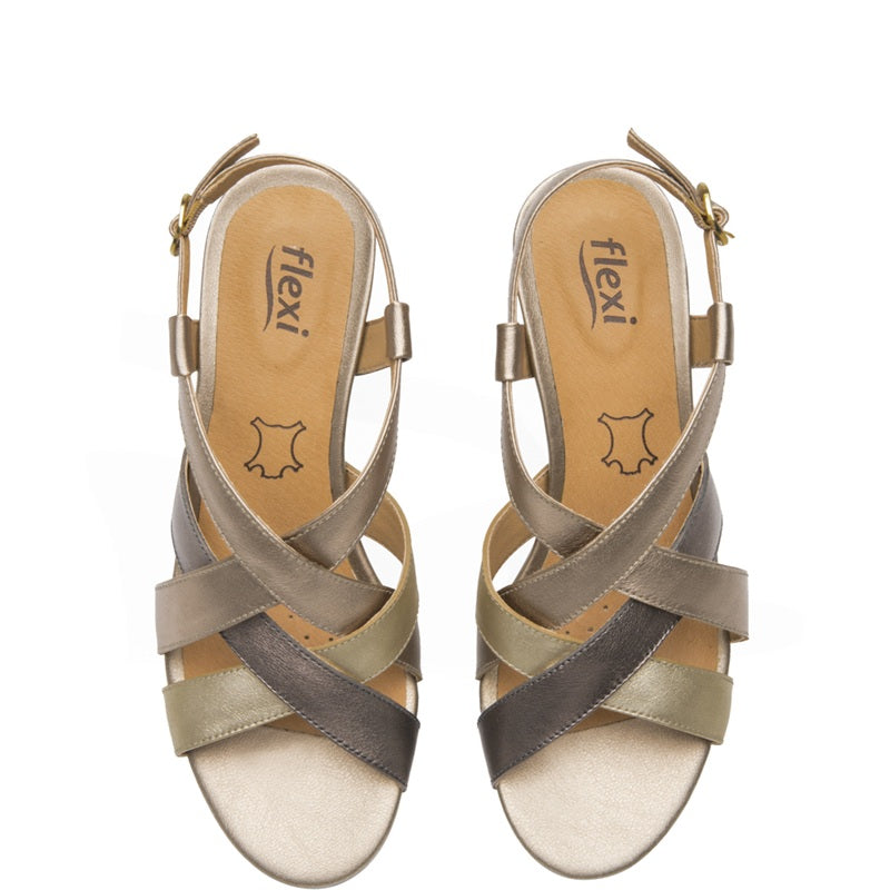 128309 SANDALIAS CUÑA GILMA Dorado