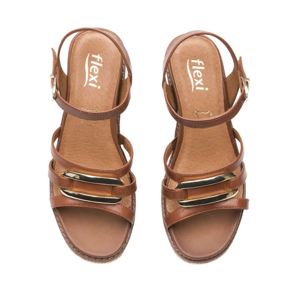 135601 SANDALIAS CUÑA ESTER Caoba