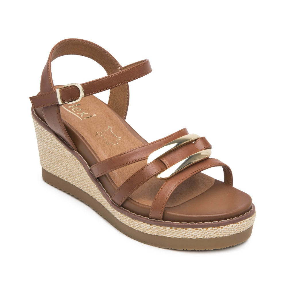 135601 SANDALIAS CUÑA ESTER Caoba