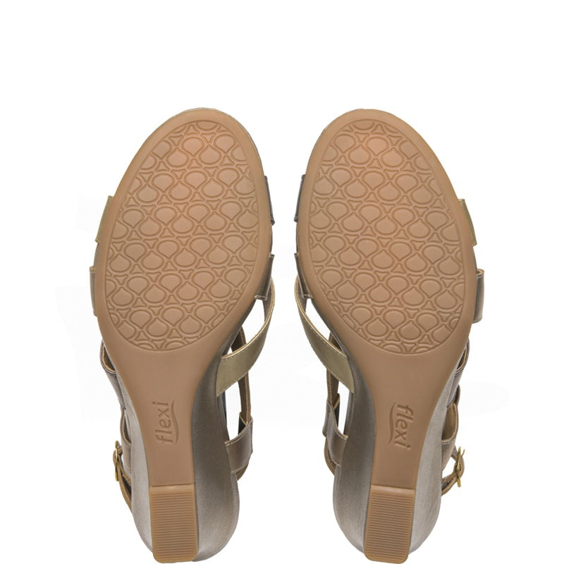 128309 SANDALIAS CUÑA GILMA Dorado