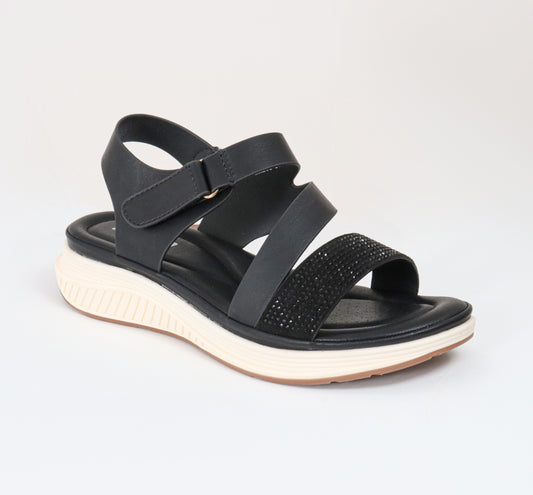 KANELA209LA CASUAL SANDALIAS CON HEBILLA Negro