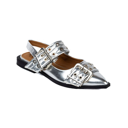 RIKELI82A CASUAL BALLERINA FLAT Plateado