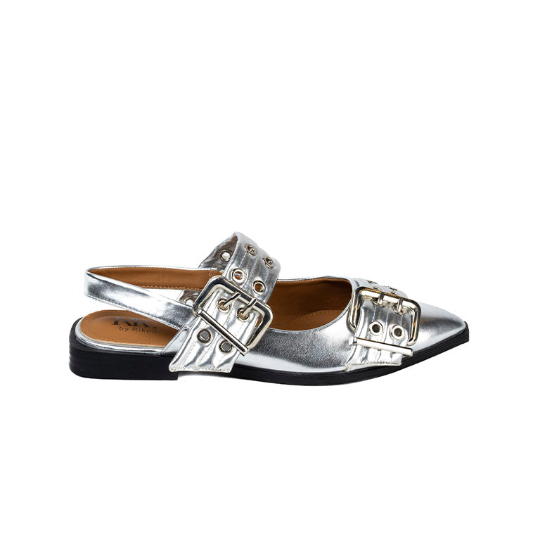 RIKELI82B CASUAL BALLERINA FLAT Plateado