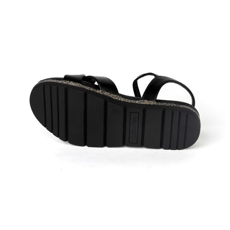 RIKELI121A CASUAL SANDALIAS FLAT Negro