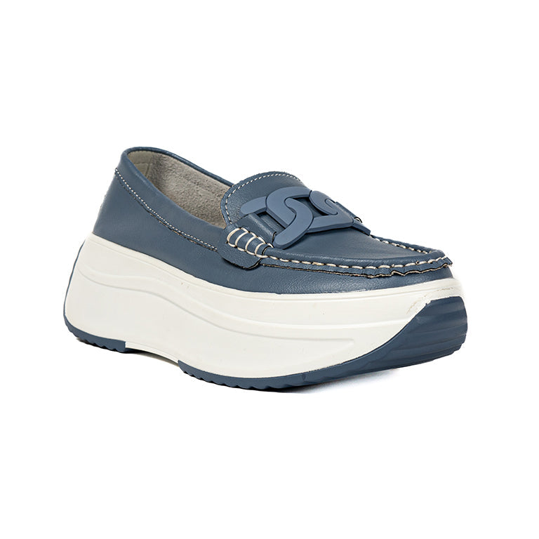 CY-230936 CASUAL FLAT MOCASÍN Azul 35