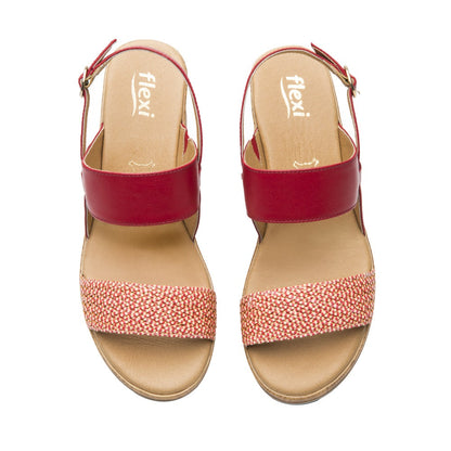 113325 SANDALIAS CUÑA EMILY Rojo