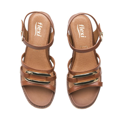 135601 SANDALIAS CUÑA ESTER Caoba