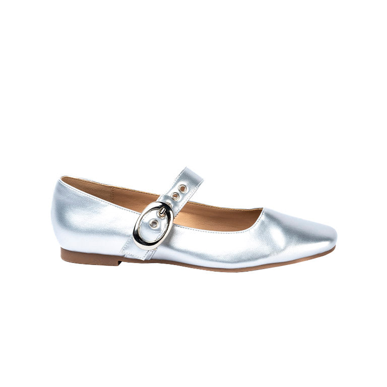 RIKELI77A CASUAL BALLERINA FLAT Plateado