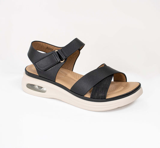 KANELA203LA CASUAL SANDALIAS CON HEBILLA Negro